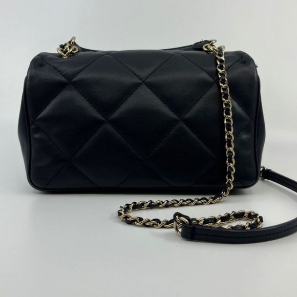 Chanel navy lambskin two flap top handle bag - Picture 5 of 6